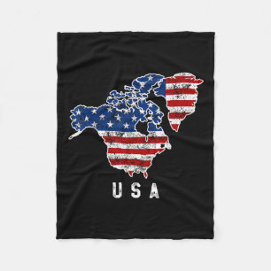 Funny Trump’s Vision Of Usa Map With Canada And Fleece Blanket