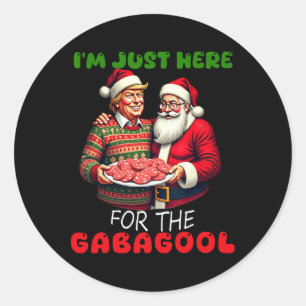Funny Trump Santa Christmas I'm Just Here For The Classic Round Sticker