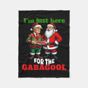 Funny Trump Santa Christmas I'm Just Here For The  Fleece Blanket