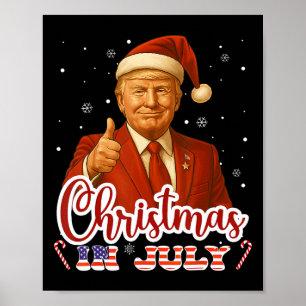 Funny Trump Santa Christmas In July Summer Holiday Poster
