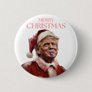 Funny Trump Santa Claus Christmas Card 6 Cm Round Badge