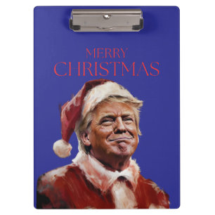 Funny Trump Santa Claus Christmas Card Clipboard