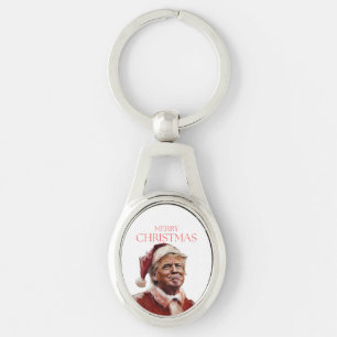 Funny Trump Santa Claus Christmas Card Key Ring