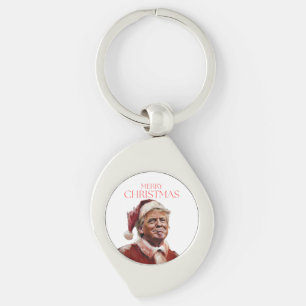 Funny Trump Santa Claus Christmas Card Key Ring