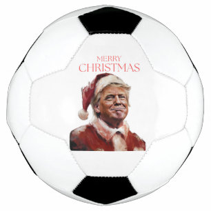 Funny Trump Santa Claus Christmas Card Soccer Ball