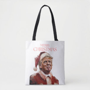 Funny Trump Santa Claus Christmas Card Tote Bag
