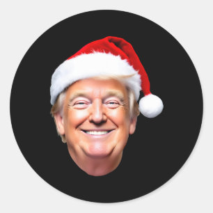 Funny Trump Santa Hat Donald Trump Christmas New Y Classic Round Sticker