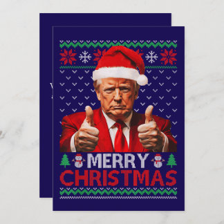 Funny Trump Santa Hat Merry Christmas Ugly Gift Holiday Card