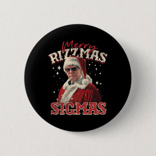 Funny Trump Santa Merry Rizzmas Sigmas Xmas Pajama 6 Cm Round Badge