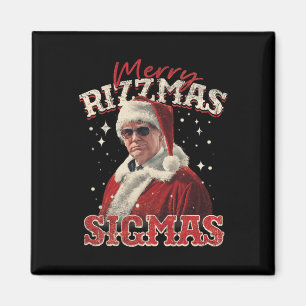 Funny Trump Santa Merry Rizzmas Sigmas Xmas Pajama Magnet
