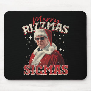 Funny Trump Santa Merry Rizzmas Sigmas Xmas Pajama Mouse Pad
