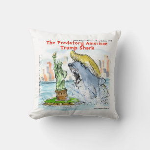 Funny Trump Shark Pure Cotton Throw Pillow