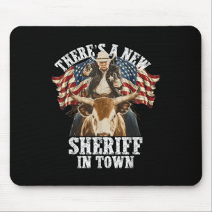Funny Trump Shirt Cowboy Trump Merchandise Us Flag Mouse Pad