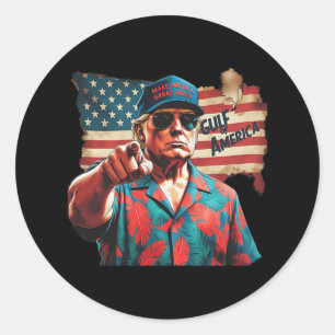 Funny Trump Shirt Gulf Of Us America Est 2025 2 Classic Round Sticker