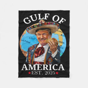 Funny Trump Shirt Gulf Of Us America Est 2025 3 Fleece Blanket