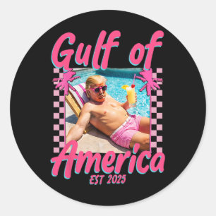 Funny Trump Shirt Gulf Of Us America Est 2025  Classic Round Sticker