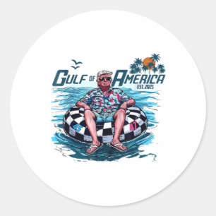Funny Trump Shirt Gulf Of Us America Est 2025  Classic Round Sticker