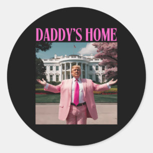 Funny Trump Shirt Home Men Women Classic Round Sticker
