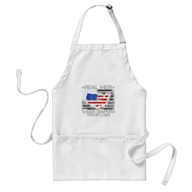Funny Trump Shirt Real Men Wear Diapers Trump 2024 Standard Apron (Front)