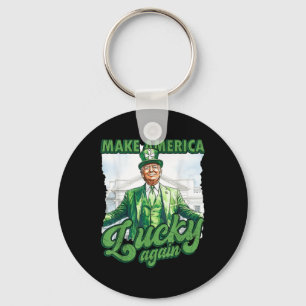 Funny Trump St Patricks Day Make America Lucky Key Ring