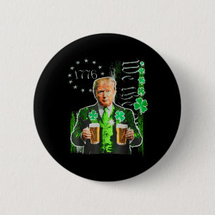 Funny Trump St Patricks Day We The People Us Flag 6 Cm Round Badge