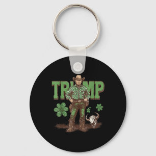Funny Trump St Pattys Western Cowboy Trump Key Ring