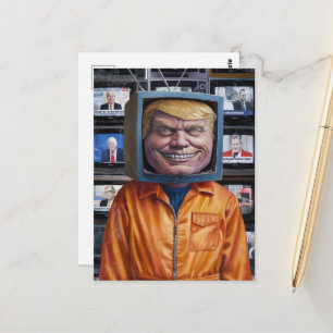 Funny Trump Stuck in a TV Postcard