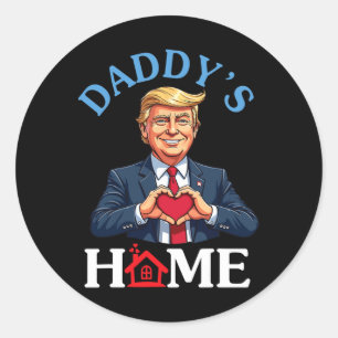 Funny Trump Style Heart Hands Daddy’s Home Father Classic Round Sticker