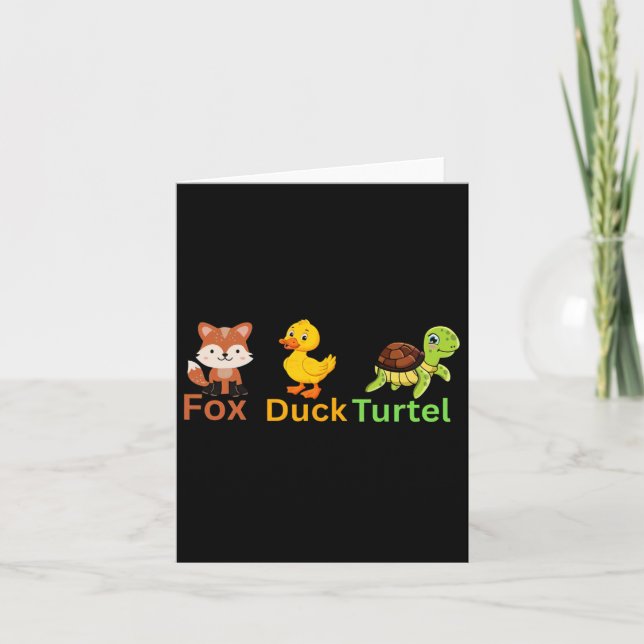 Funny Trump Subtle Fox Duck Turtle Cute Animal 1  Card (Front)