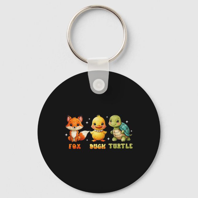 Funny Trump Subtle Fox Duck Turtle Cute Animal  Key Ring (Front)
