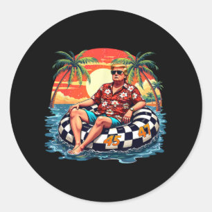 Funny Trump Summer 2025 Beach Tropical Funny Trump Classic Round Sticker