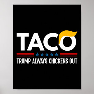 Funny Trump Taco Trump Always Chickens Out _5 Poster