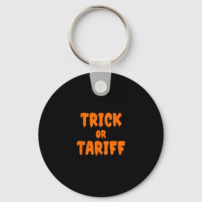 Funny Trump - Trick Or Tariff  Key Ring (Front)