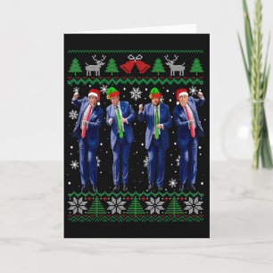 Funny Trump Vance Kennedy Elon Dancing Santa Claus Card