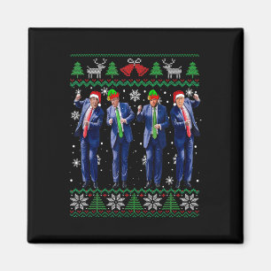 Funny Trump Vance Kennedy Elon Dancing Santa Claus Magnet