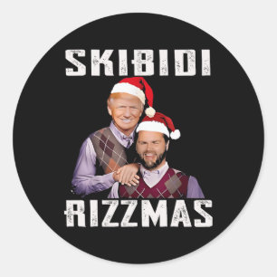 Funny Trump Vance Skibidi Rizzmas Make Christmas G Classic Round Sticker