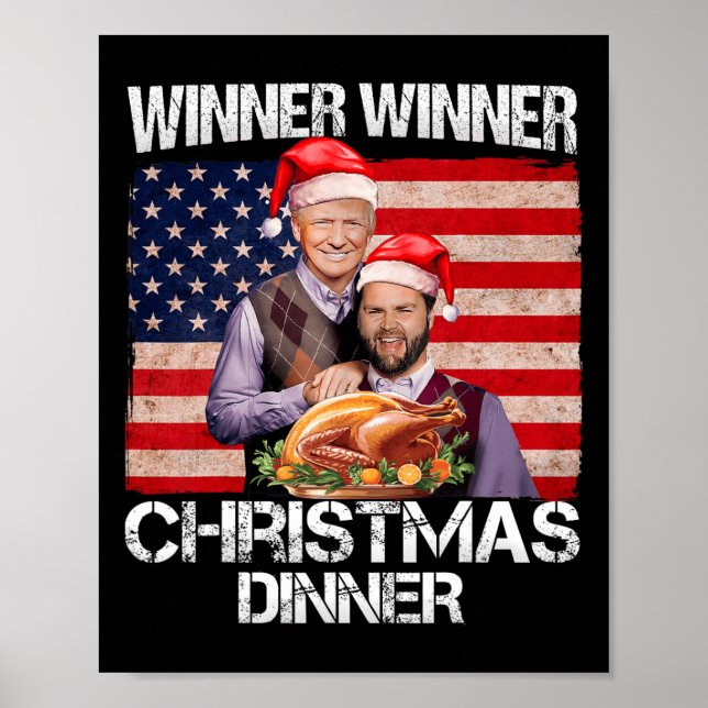 Funny Trump Vance Winner Winner Christmas Dinner S Poster (Front)