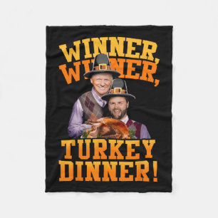 Funny Trump Vance Winner Winner Turkey Dinner Than Fleece Blanket