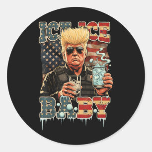 Funny Trump Vintage Ice Funny By Trump Classic Round Sticker