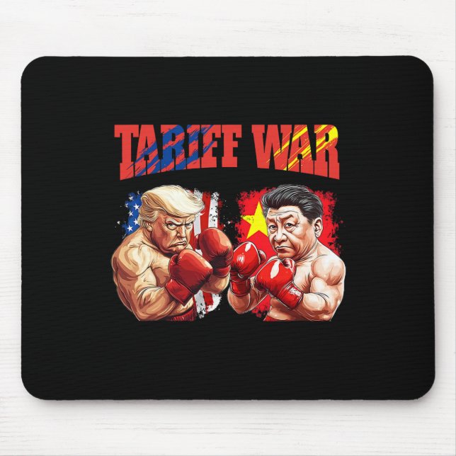 Funny Trump Vs Xi Jinping Boxing Boxing Match  Mouse Pad (Front)