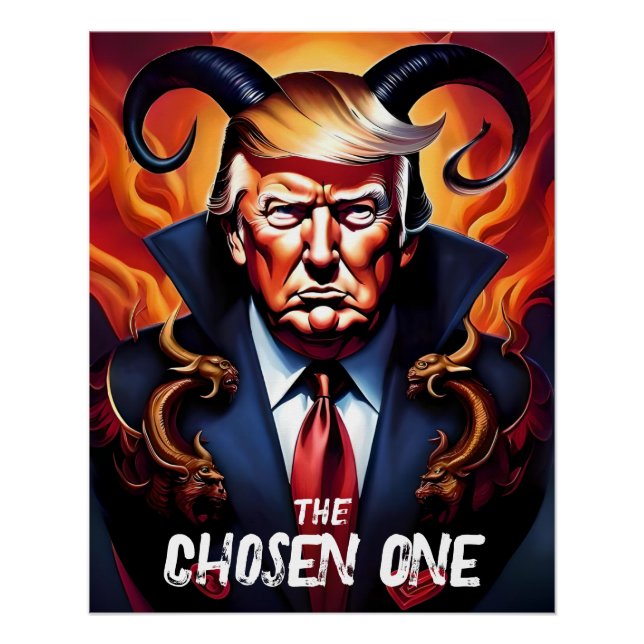 Funny Trump w/ Horns Chosen One Poster (Front)