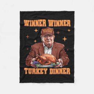 Funny Trump Winner Turkey Dinner Thanksgiving Dadd Fleece Blanket