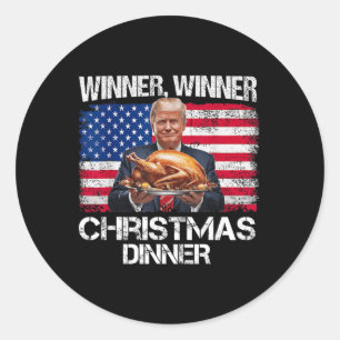 Funny Trump Winner Winner Christmas Dinner Santa A Classic Round Sticker