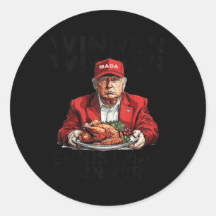 Funny Trump Winner Winner Christmas Dinner Santa A Classic Round Sticker