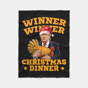 Funny Trump Winner Winner Christmas Dinner Turkey  Fleece Blanket