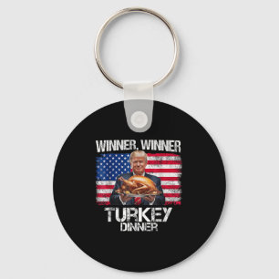 Funny Trump Winner Winner Turkey Dinner Thanksgivi Key Ring