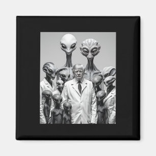 Funny Trump With Aliens Conspiracy Extraterrestria Magnet