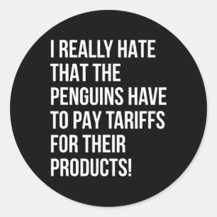 Funny Trump With Penguins Political Injustice Tari Classic Round Sticker