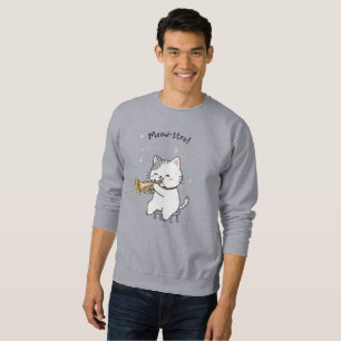 Funny Trumpet Cat – Cute Feline Jazz Men's Fashion Sweatshirt