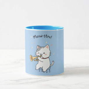Funny Trumpet Cat – Cute Feline Jazz Mug